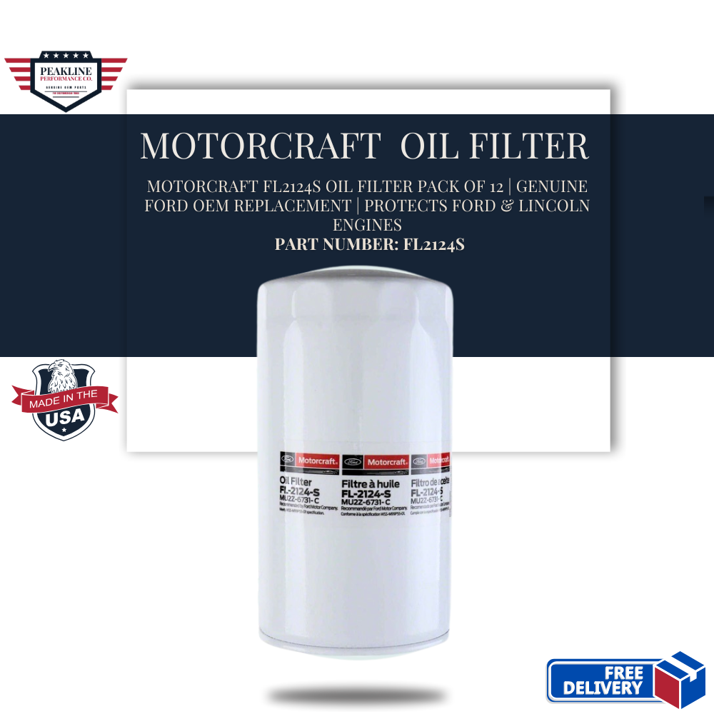 Motorcraft FL2124S Oil Filter Pack of 12 | Genuine Ford OEM Replacement | Protects Ford & Lincoln Engines