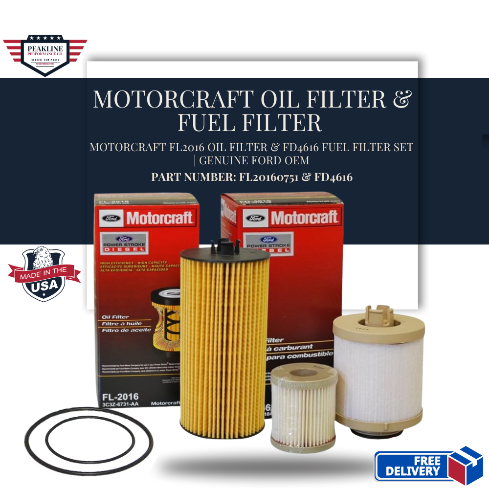 Motorcraft FL2016 Oil Filter & FD4616 Fuel Filter Set | Genuine Ford OEM