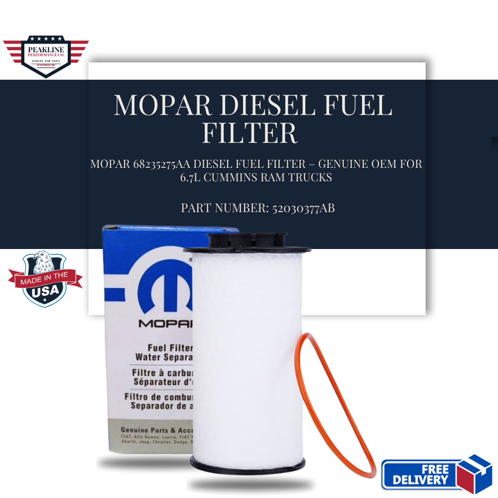 Mopar 68235275AA Diesel Fuel Filter – Genuine OEM for 6.7L Cummins Ram Trucks