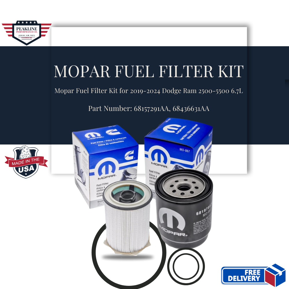 Mopar Oil Fuel Filter Set 68197867AB, 68157291AA (MO-867, MO-291) 6.7L Cummins for 2013-2018 Dodge Ram 2500-5500