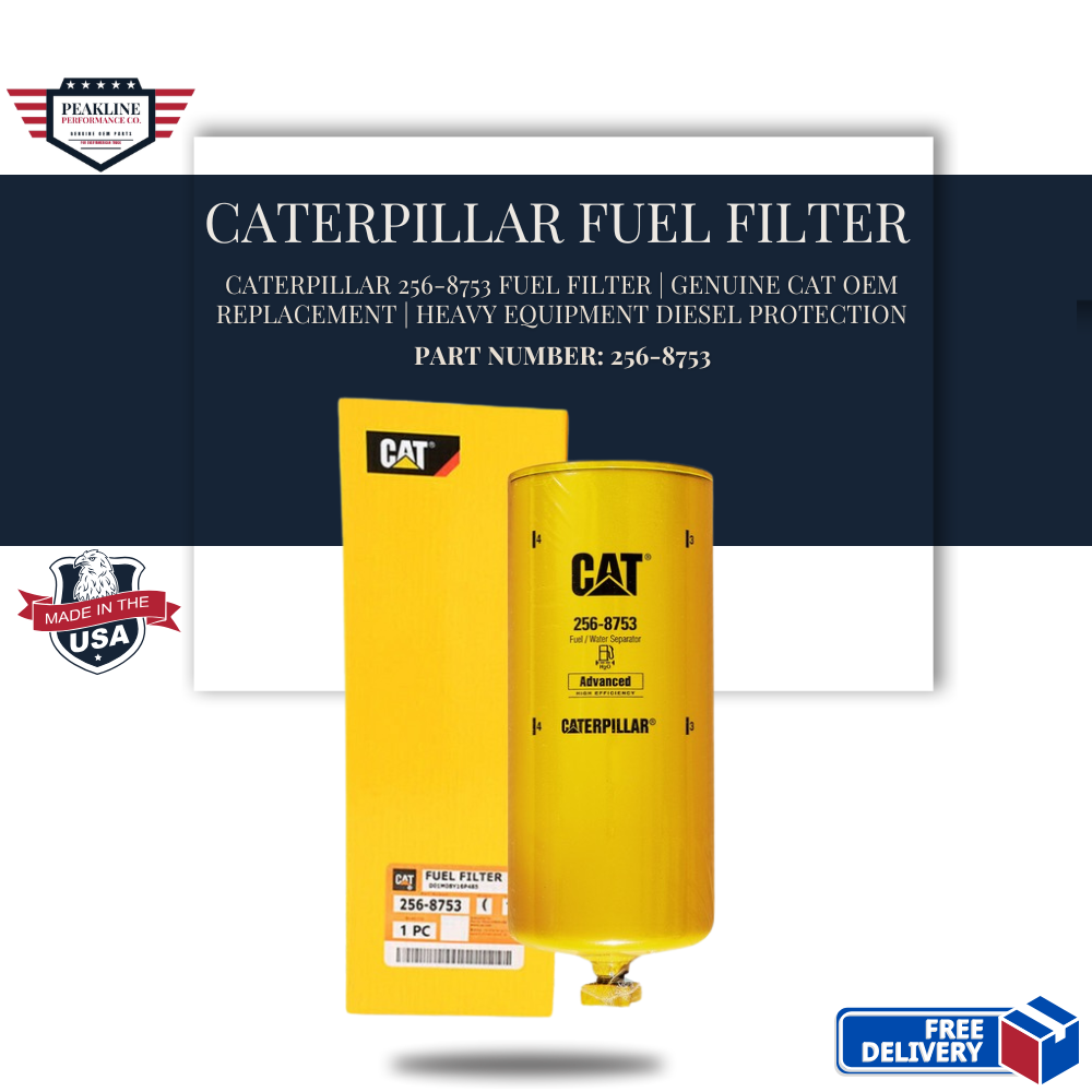 Caterpillar 256-8753 Fuel Filter | Genuine CAT OEM Replacement | Heavy Equipment Diesel Protection
