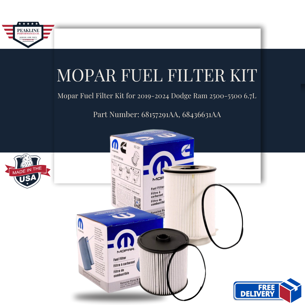 2019-2024 Dodge Ram 2500-5500 6.7L Mopar fuel filters 68157291AA, 68436631AA kit OEM