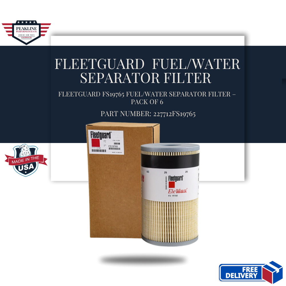 Fleetguard FS19765 Fuel/Water Separator Filter – Pack of 6