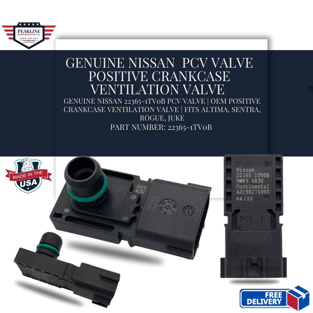 Genuine Nissan 22365-1TV0B PCV Valve | OEM Positive Crankcase Ventilation Valve | Fits Altima, Sentra, Rogue, Juke
