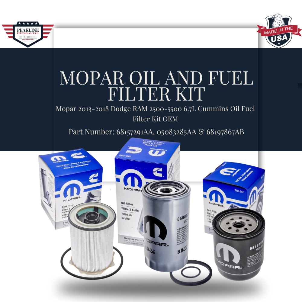 Mopar 2013-2018 Dodge RAM 2500-5500 6.7L Cummins Oil Fuel Filter Kit OEM
