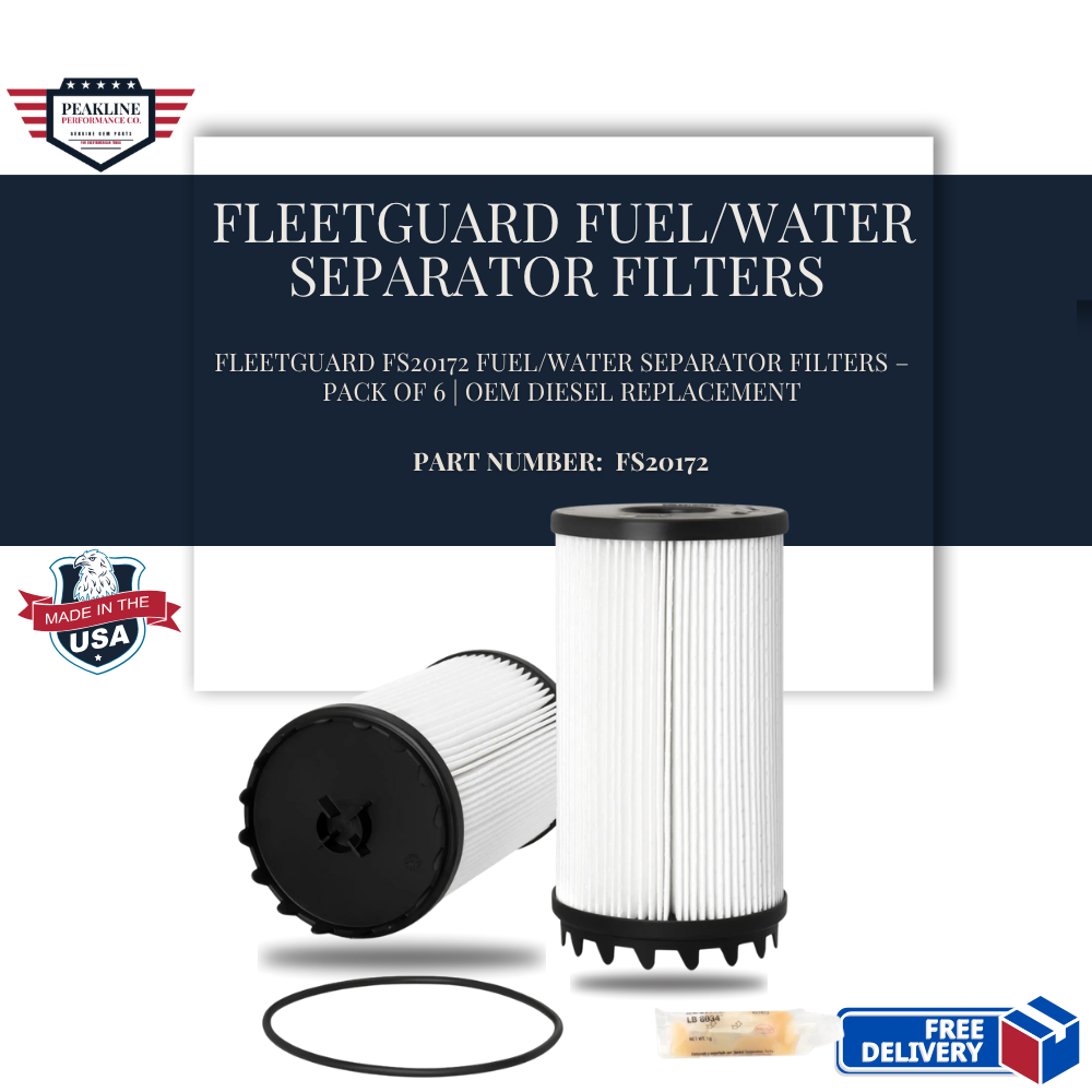 Fleetguard FS20172 Fuel/Water Separator Filters – Pack of 6 | OEM Diesel Replacement