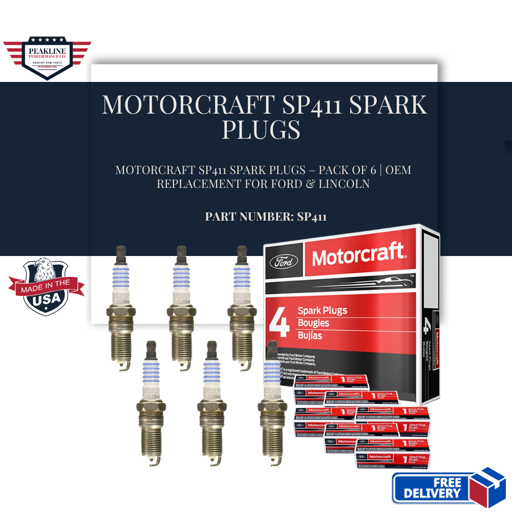 Motorcraft SP411 Spark Plugs – Pack of 6 | OEM Replacement for Ford & Lincoln