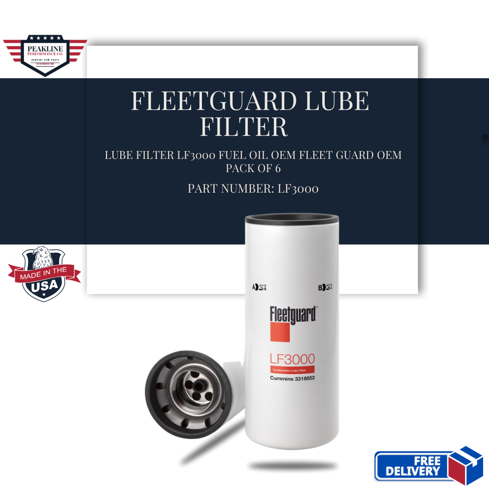 Fleetguard Lube Filter LF3000 Fuel Oil OEM Fleet Guard OEM Pack of 6