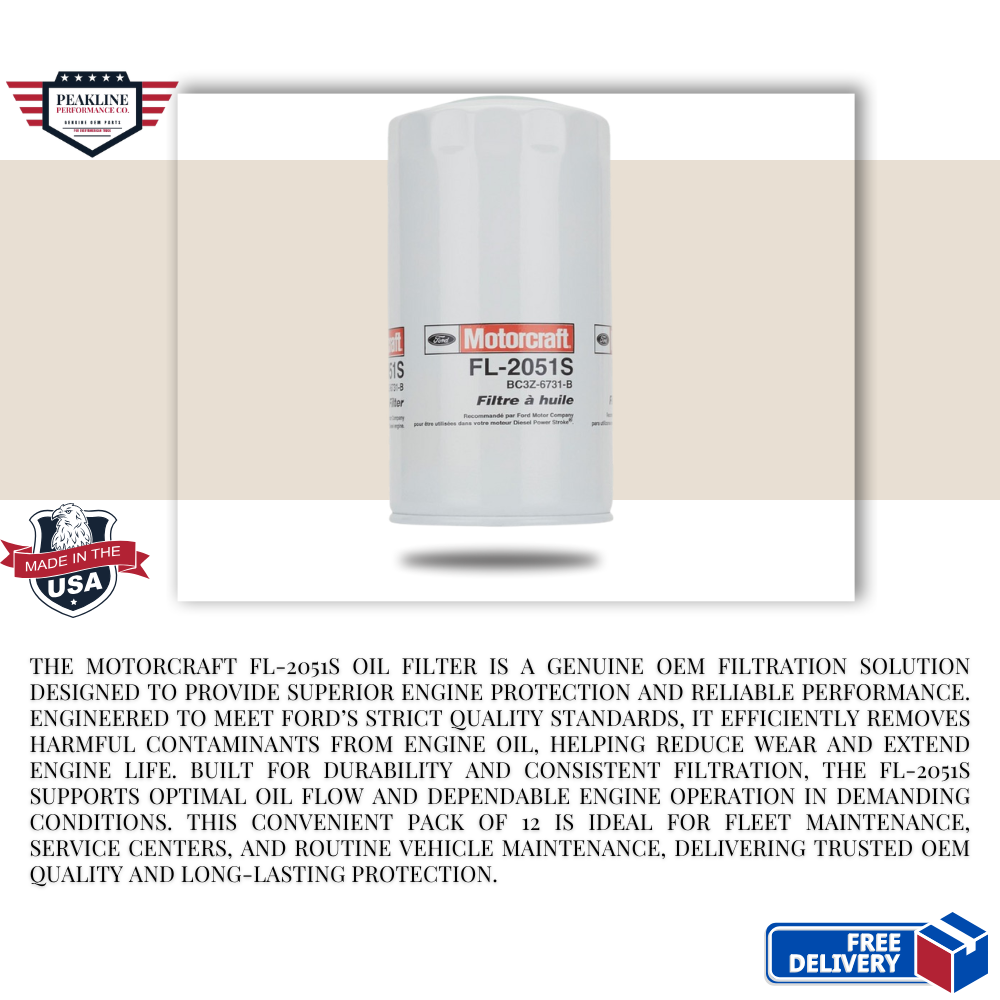 Motorcraft Oil Filter FL-2051S Pack of 12