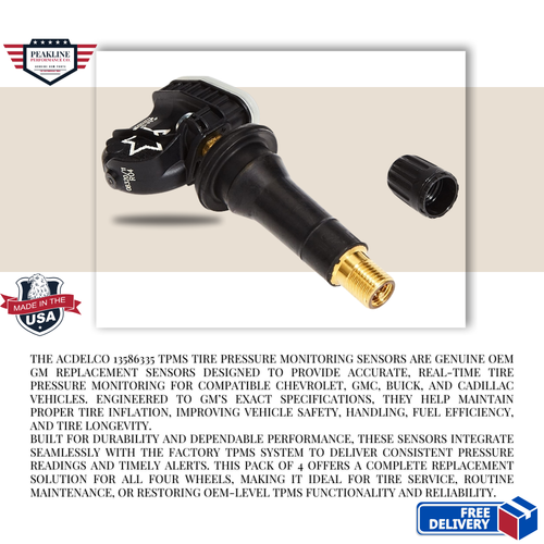 ACDelco 13586335 TPMS Tire Pressure Monitoring Sensors – Pack of 4 | OEM GM Replacement