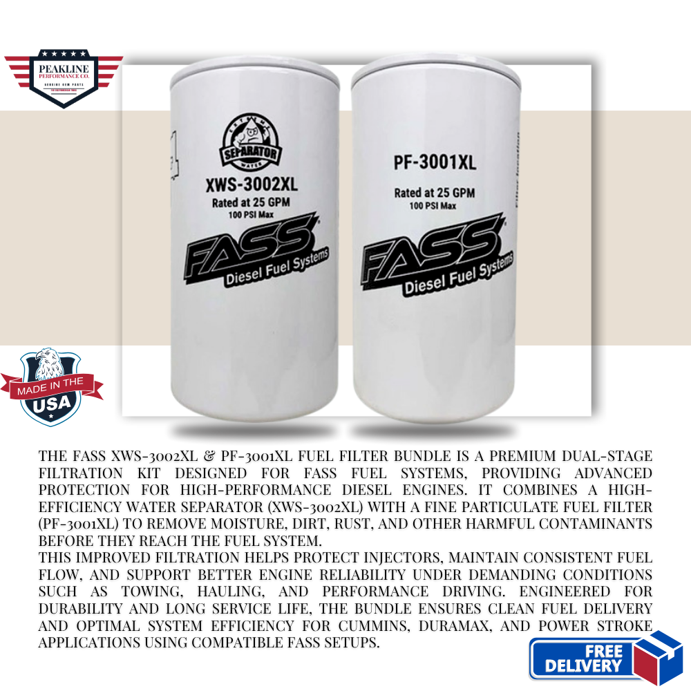FASS XWS-3002XL & PF-3001XL Fuel Filter Bundle