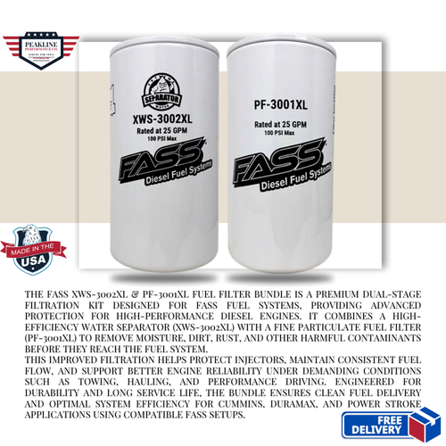 FASS XWS-3002XL & PF-3001XL Fuel Filter Bundle