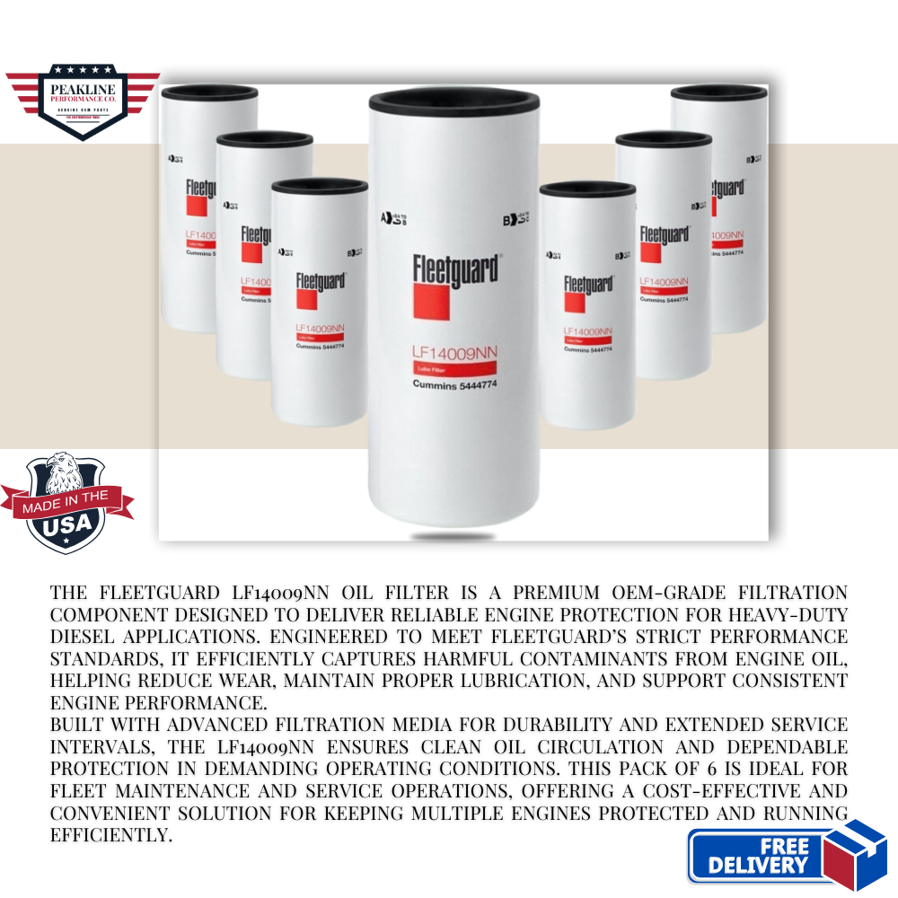 Fleetguard LF14009NN Oil Filter - Pack of 6