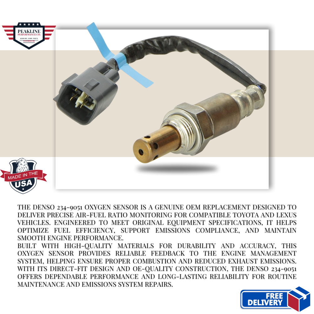 Denso 234-9051 Oxygen Sensor | Genuine OEM Replacement | OE Fit for Toyota & Lexus