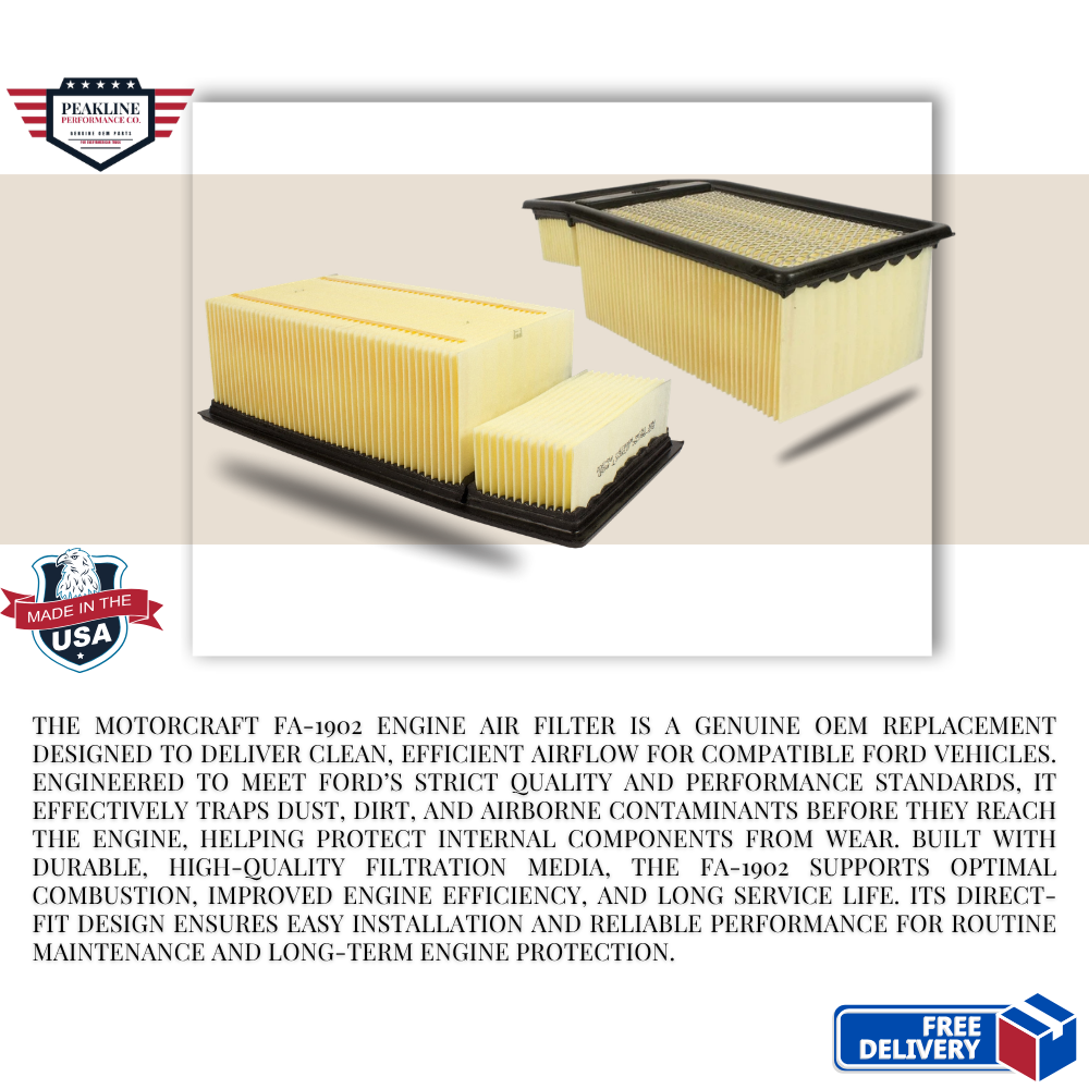 Motorcraft FA-1902 Engine Air Filter – Genuine OEM Replacement for Ford Vehicles