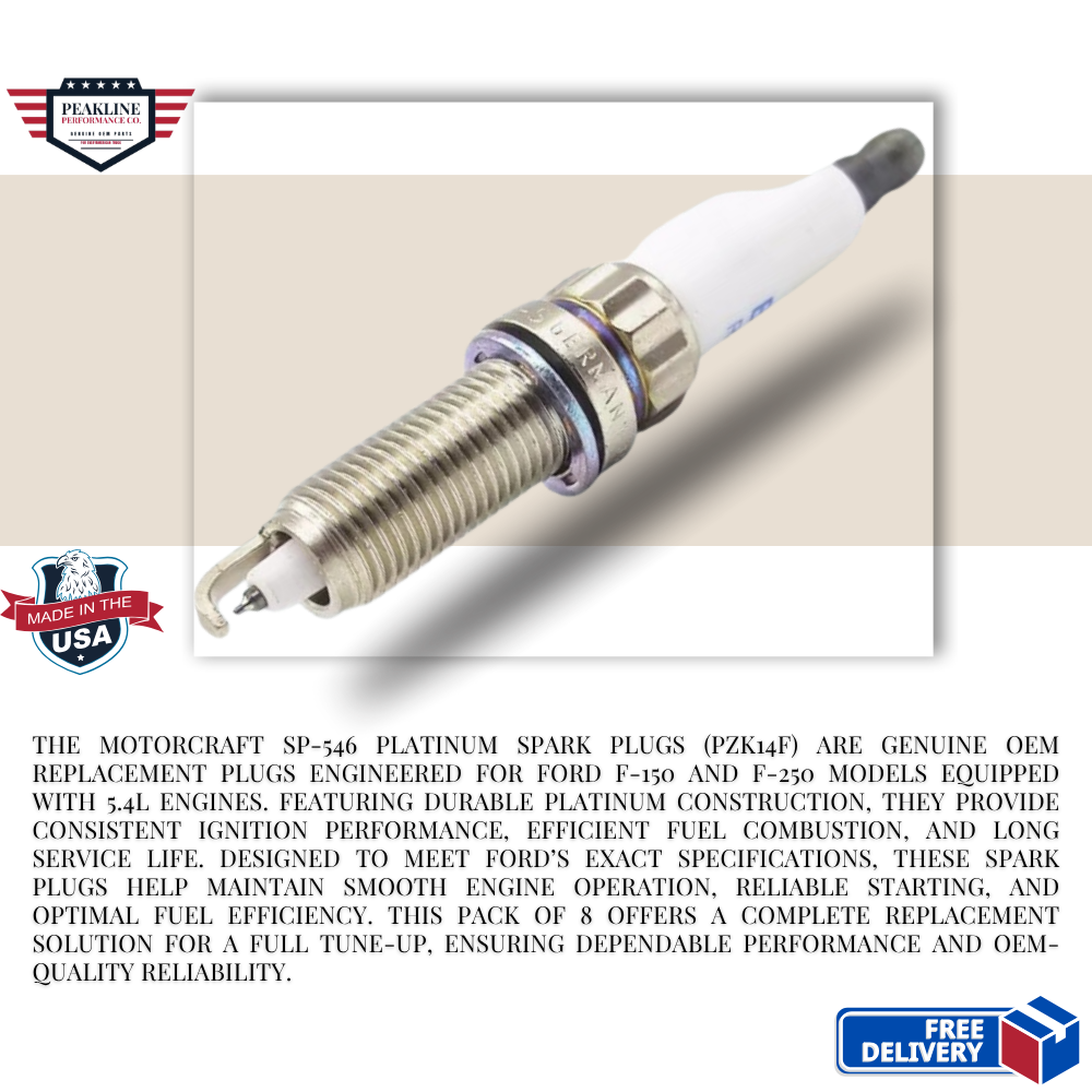 Motorcraft SP-546 Platinum Spark Plugs OEM PZK14F For F150 F250 5.4L Pack of 8
