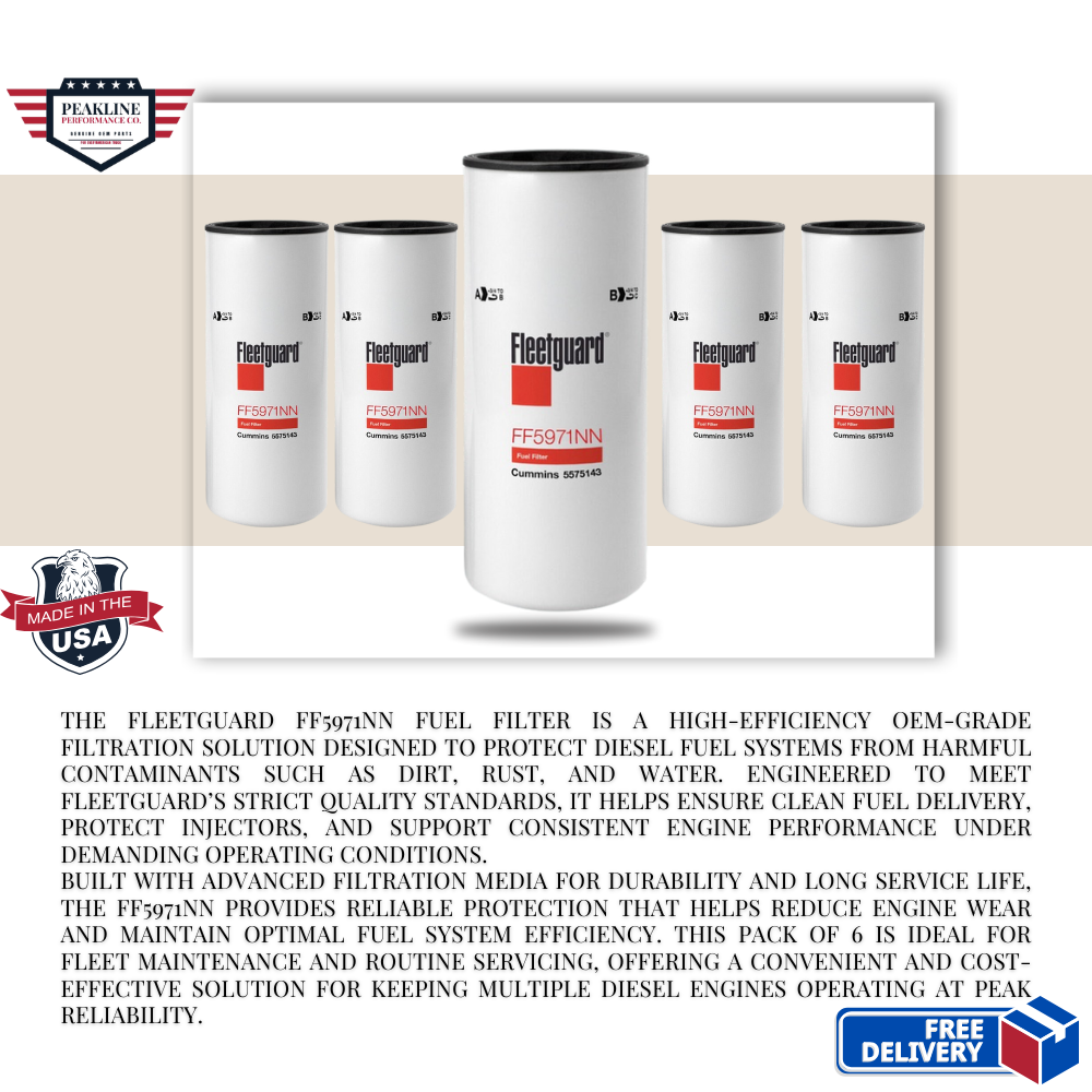 Fleetguard FF5971NN Fuel Filter – Pack of 6