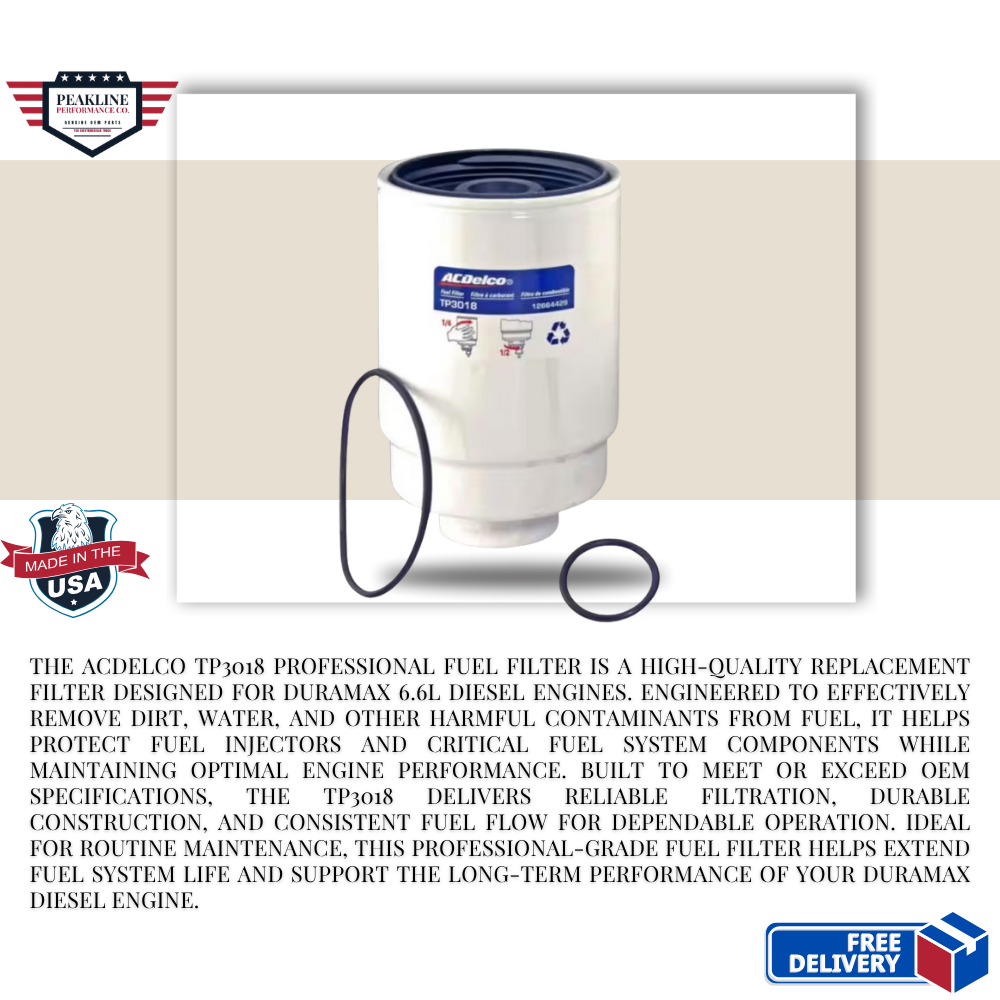 ACDelco TP3018 Professional Fuel Filter for Duramax 6.6L Diesel