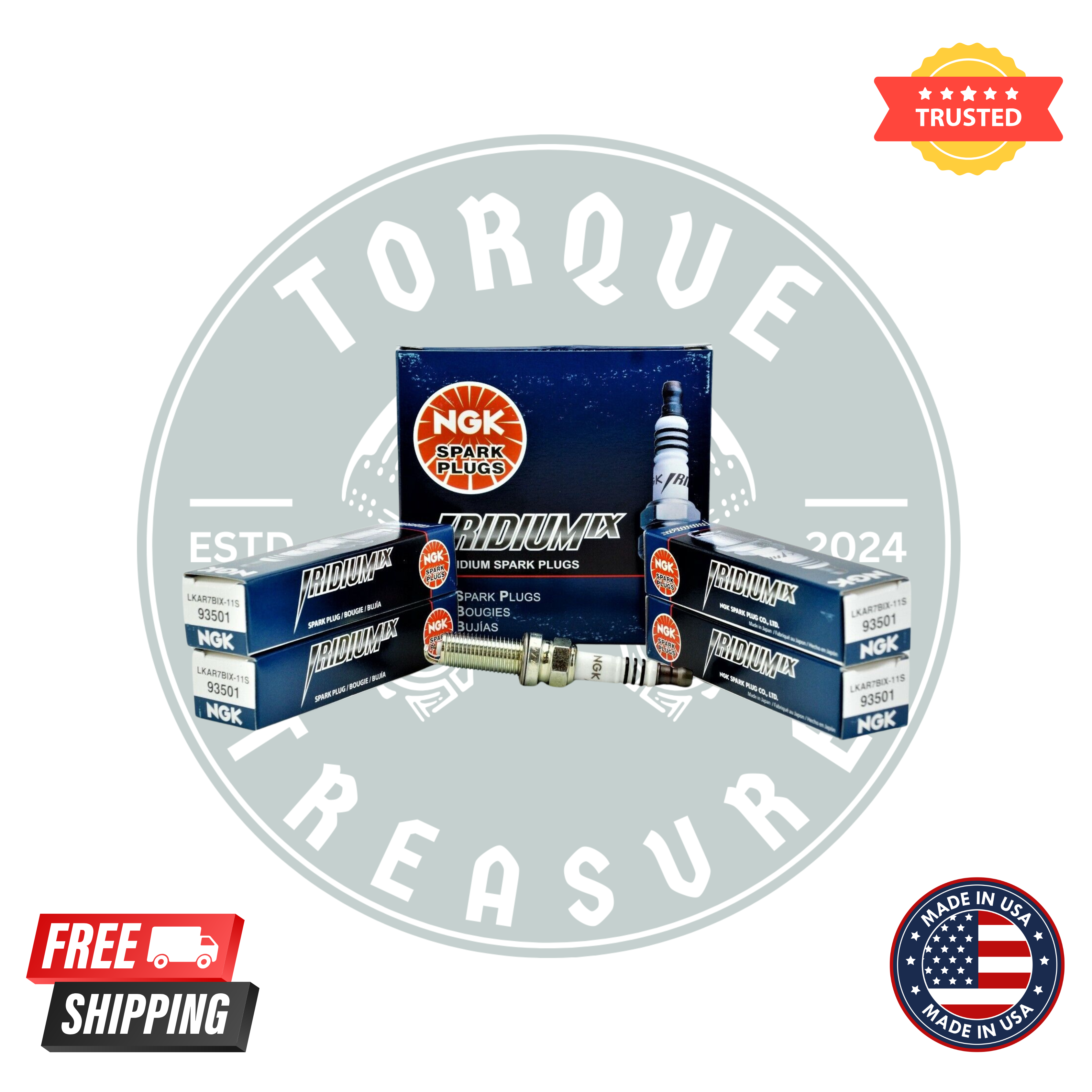 Pack of 4 – NGK 93501 Laser Iridium Spark Plugs (IFR5E11) | OEM Performance for Honda, Acura, Subaru, Lexus