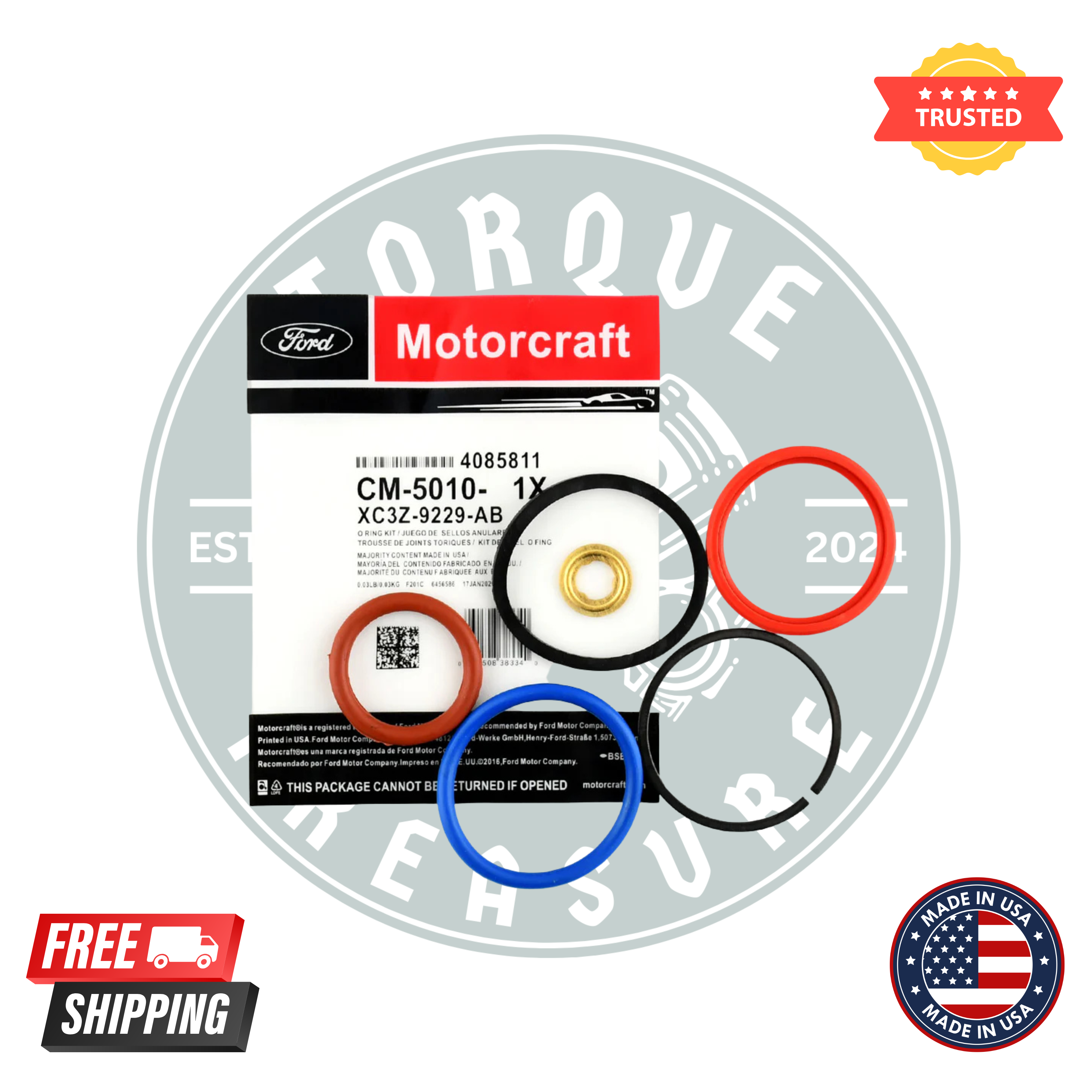 Pack of 8 – Motorcraft CM5010 Fuel Injectors | OEM Multi-Port Injectors | Fits Ford F-150, E-Series, Expedition, Lincoln | 5.4L / 6.8L V8 & V10