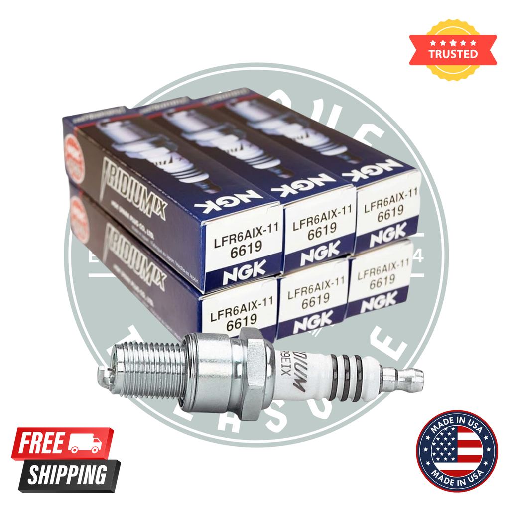 NGK LFR6AIX-11 6619 Iridium IX Spark Plugs – Pack of 6 | OEM Replacement