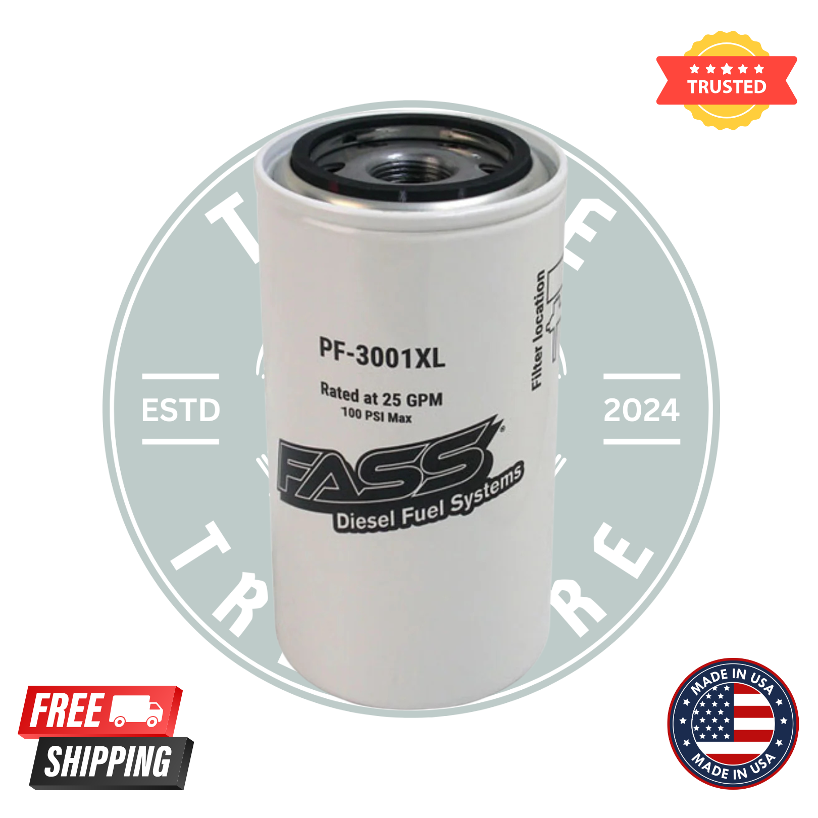 FASS PF-3001XL Fuel Particulate Filters – Pack of 2 | XL Series Diesel Replacement