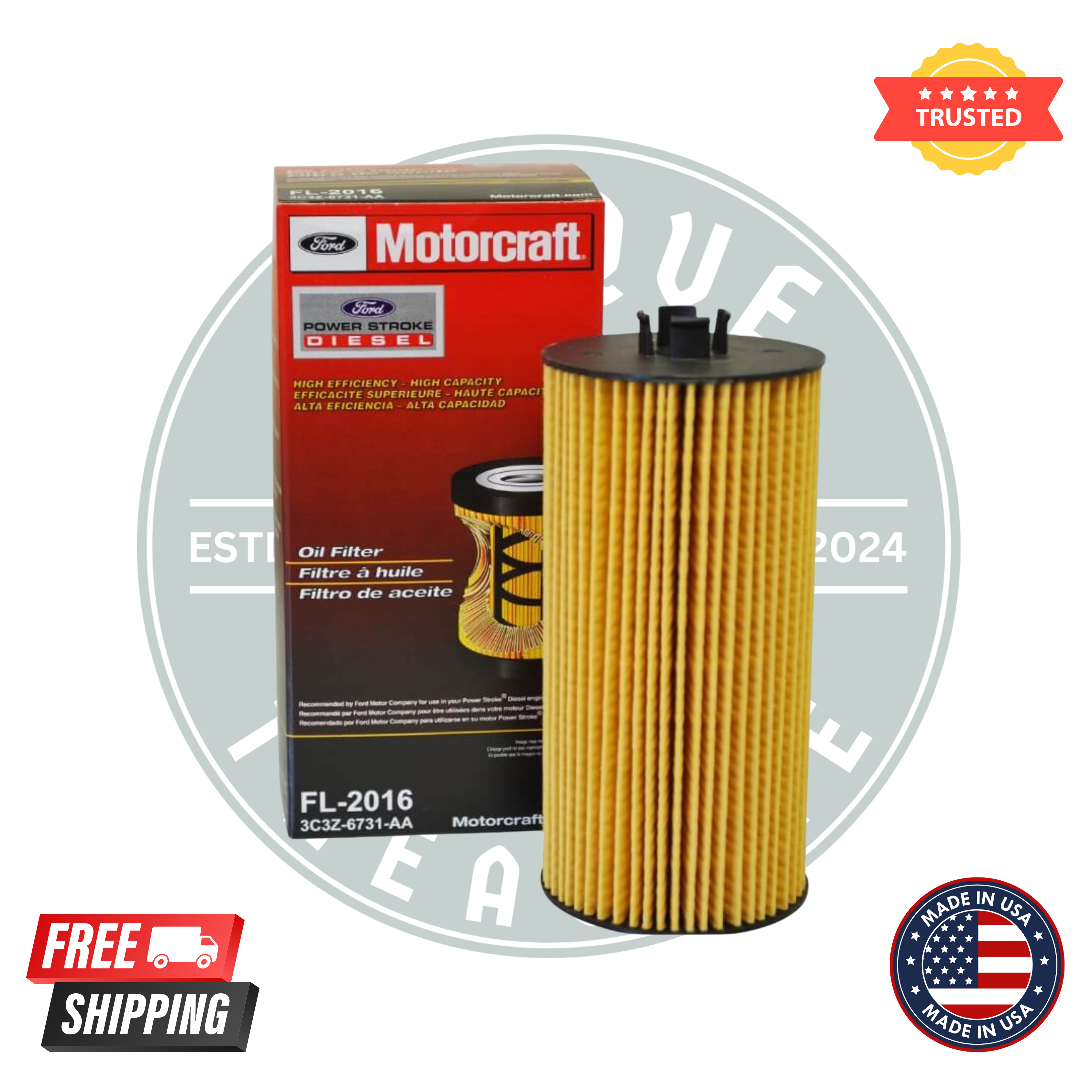 Motorcraft FL2016 Engine Oil Filter 3C3Z6731AA 2003-10 Fits Ford 6.0/6.4L Diesel