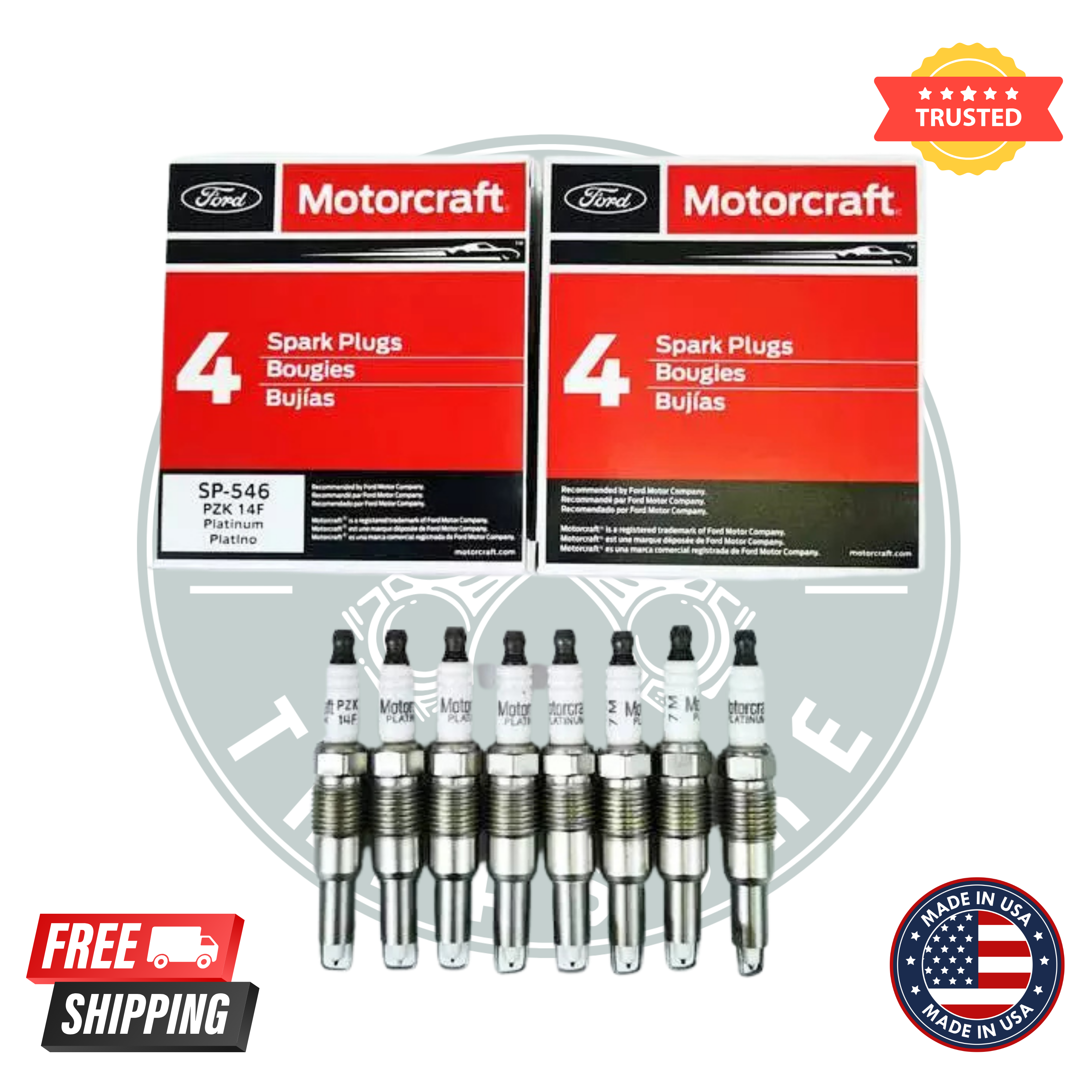 Motorcraft SP-546 Platinum Spark Plugs OEM PZK14F For F150 F250 5.4L Pack of 8