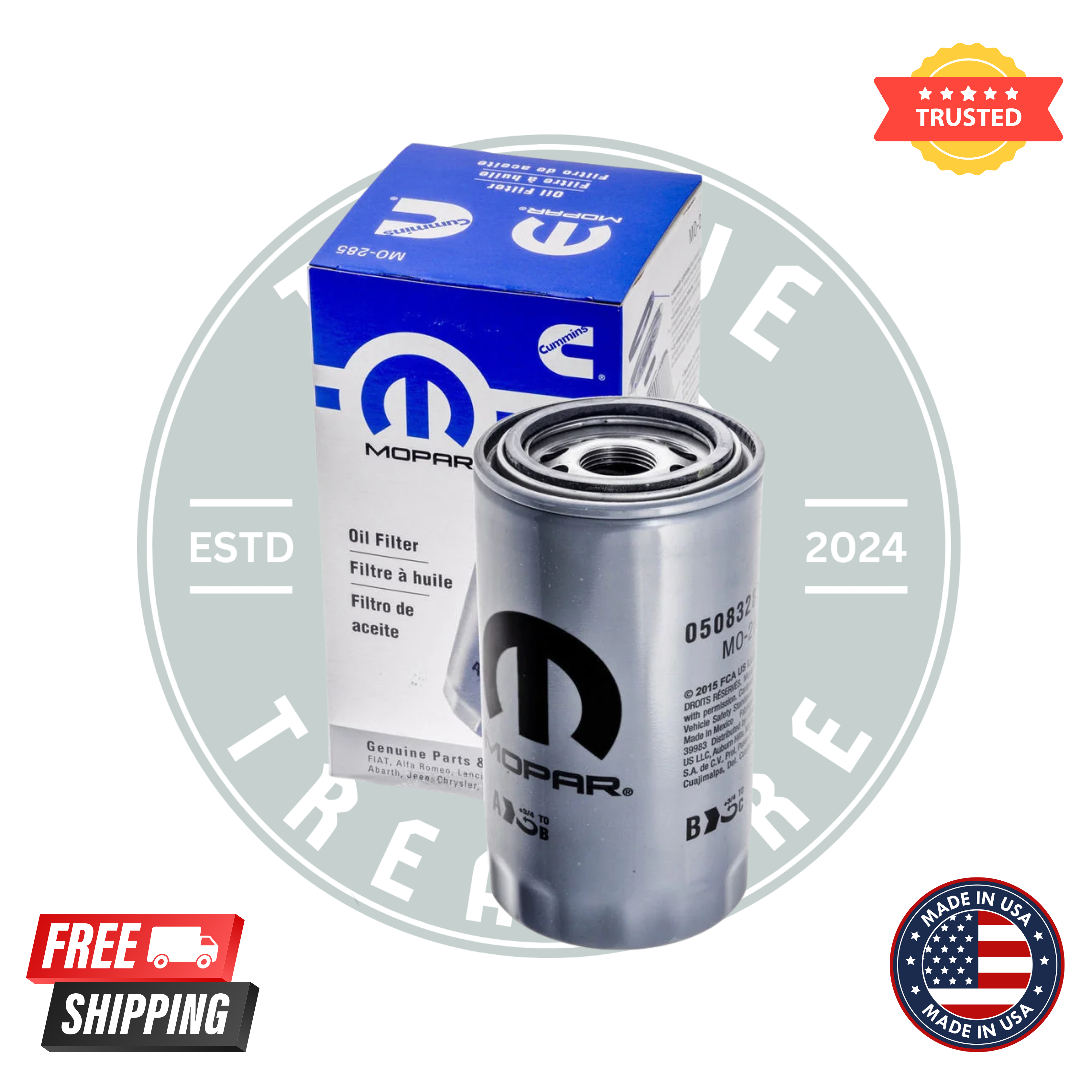 Mopar 6.7/5.9 Cummins 5083285AA Oil filter for 1989-2024 Dodge RAM